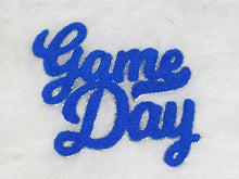 Load image into Gallery viewer, Large Game Day Chenille Gold Glitter Iron-on Patch: White