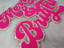 Load image into Gallery viewer, Merry and Bright Chenille Sparkle Glitter Iron On Patch: Red