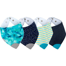 Load image into Gallery viewer, Bandana Bib with Teether 4-Pack: Ava
