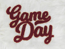 Load image into Gallery viewer, Large Game Day Chenille Gold Glitter Iron-on Patch: Black