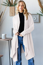 Load image into Gallery viewer, EJ6748-12 LONG SLEEVE SOLID URBAN RIBBED OPEN CARDIGAN: OATMEAL / 2-2-2 (1X-2X-3X)