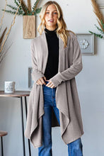 Load image into Gallery viewer, EJ6748-12 LONG SLEEVE SOLID URBAN RIBBED OPEN CARDIGAN: OATMEAL / 2-2-2 (1X-2X-3X)
