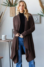 Load image into Gallery viewer, EJ6748-12 LONG SLEEVE SOLID URBAN RIBBED OPEN CARDIGAN: OATMEAL / 2-2-2 (1X-2X-3X)