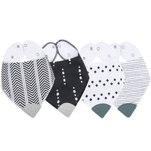 Load image into Gallery viewer, Bandana Bib with Teether 4-Pack: Ava