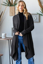 Load image into Gallery viewer, EJ6748-12 LONG SLEEVE SOLID URBAN RIBBED OPEN CARDIGAN: OATMEAL / 2-2-2 (1X-2X-3X)
