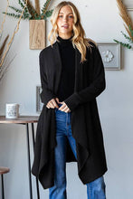 Load image into Gallery viewer, EJ6748-12 LONG SLEEVE SOLID URBAN RIBBED OPEN CARDIGAN: OATMEAL / 2-2-2 (1X-2X-3X)