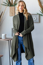 Load image into Gallery viewer, EJ6748-12 LONG SLEEVE SOLID URBAN RIBBED OPEN CARDIGAN: OATMEAL / 2-2-2 (1X-2X-3X)