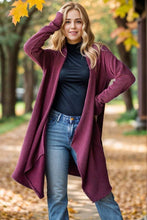 Load image into Gallery viewer, EJ6748-12 LONG SLEEVE SOLID URBAN RIBBED OPEN CARDIGAN: OATMEAL / 2-2-2 (1X-2X-3X)