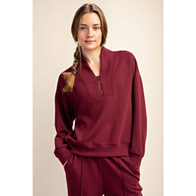 Load image into Gallery viewer, MODAL POLY SPAN SCUBA LUXE HALF ZIP JACKET: True Red / M