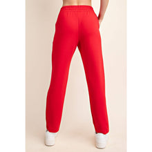 Load image into Gallery viewer, MODAL POLY SPAN SCUBA PINTUCK PANT: True Red / M