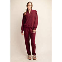 Load image into Gallery viewer, MODAL POLY SPAN SCUBA PINTUCK PANT: True Red / S