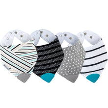 Load image into Gallery viewer, Bandana Bib with Teether 4-Pack: Ava