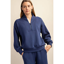 Load image into Gallery viewer, MODAL POLY SPAN SCUBA LUXE HALF ZIP JACKET: True Red / M