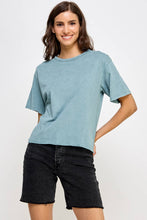 Load image into Gallery viewer, Blank Mineral Washed Long Crop Tee: VINTAGE BLACK / L