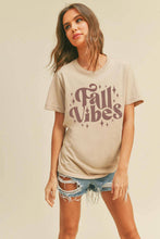 Load image into Gallery viewer, Fall Vibes Graphic Tee: TAN / L