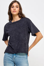 Load image into Gallery viewer, Blank Mineral Washed Long Crop Tee: VINTAGE BLACK / M
