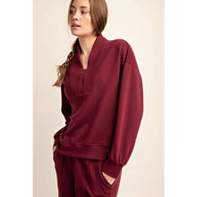 Load image into Gallery viewer, MODAL POLY SPAN SCUBA LUXE HALF ZIP JACKET: True Red / L