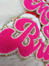 Load image into Gallery viewer, Merry and Bright Chenille Sparkle Glitter Iron On Patch: White
