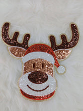 Load image into Gallery viewer, Large Sequin Embroidery Reindeer Iron On Patch