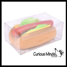 Load image into Gallery viewer, Stretchy and Squishy Hotdog Stress Ball - Doh Filled Buns and Stretchy Toppings
