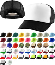 Load image into Gallery viewer, Classic Foam Front Trucker Hat: Black-White
