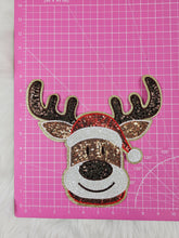 Load image into Gallery viewer, Large Sequin Embroidery Reindeer Iron On Patch
