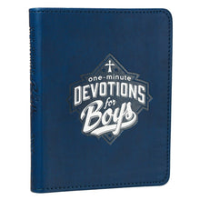 Load image into Gallery viewer, One-Minute Devotions for Boys Blue Faux Leather Devotional
