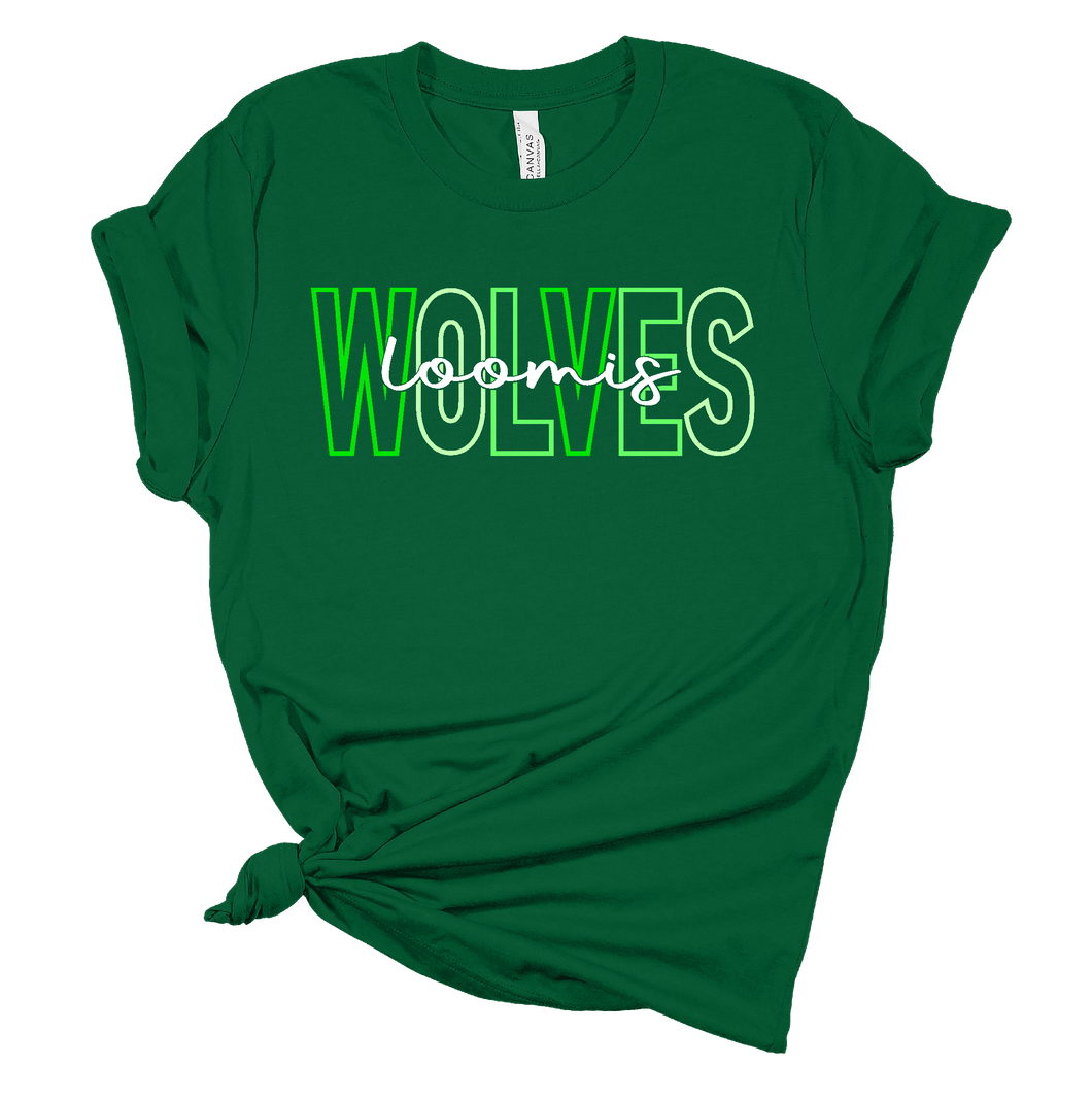 Loomis Wolves (bold and cursive design) T-Shirt