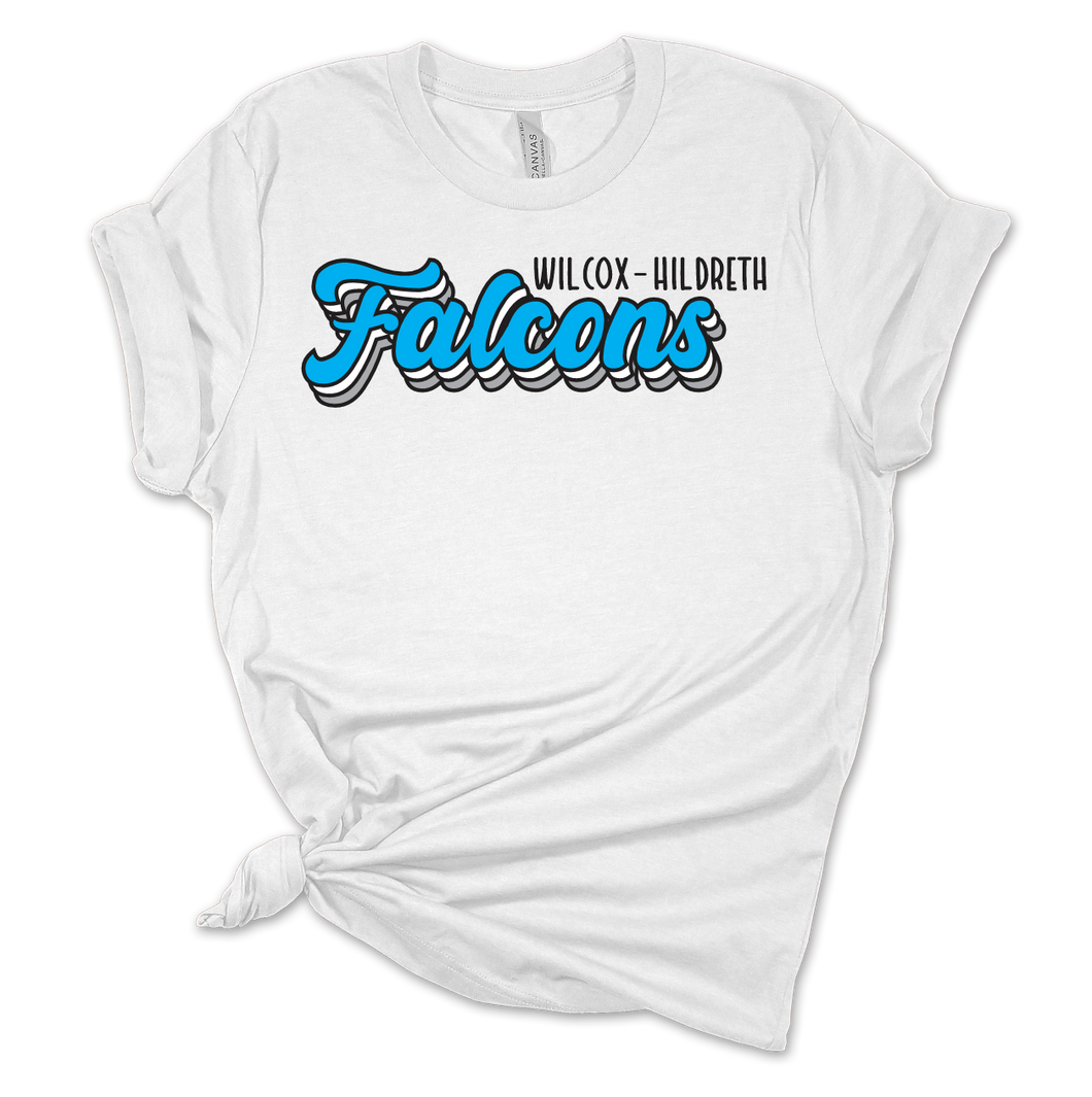 Wilcox-Hildreth Falcons Groovy Script T-Shirt